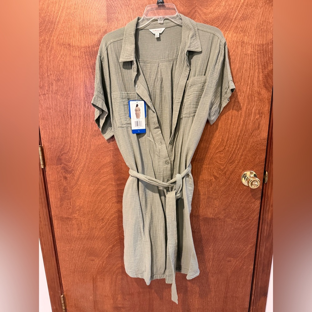 Weatherproof Olive Green Midi Dress